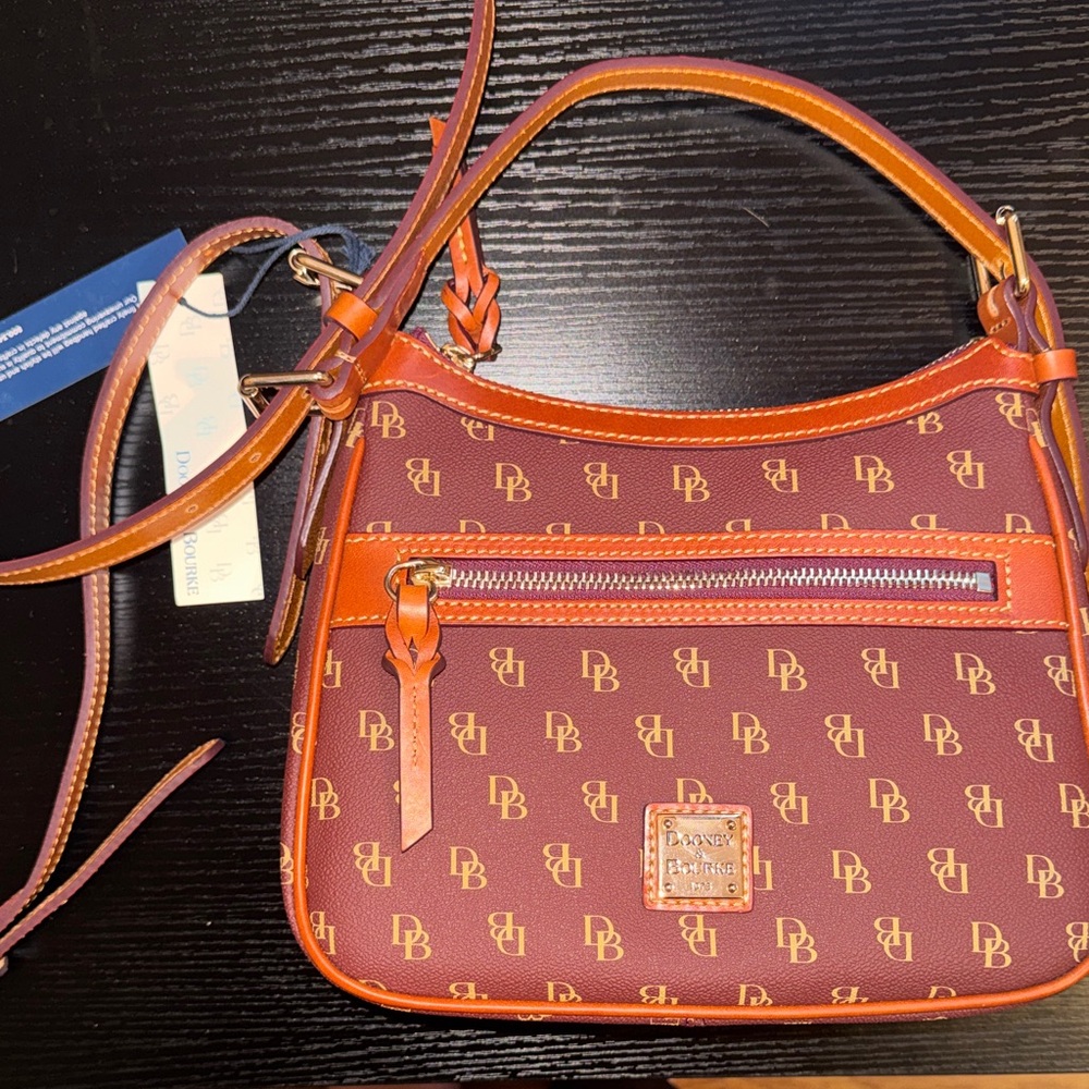 BRAND NEW W/ TAGS!! Dooney & Bourke Burgundy Monogram Shoulder Bag